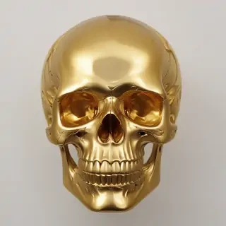 transparent gold skull