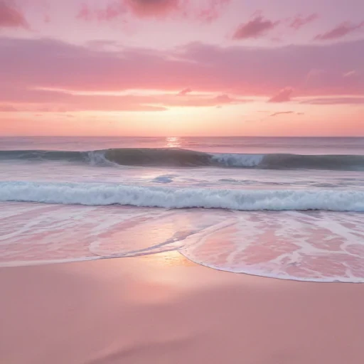 pastel pink beach wallpaper