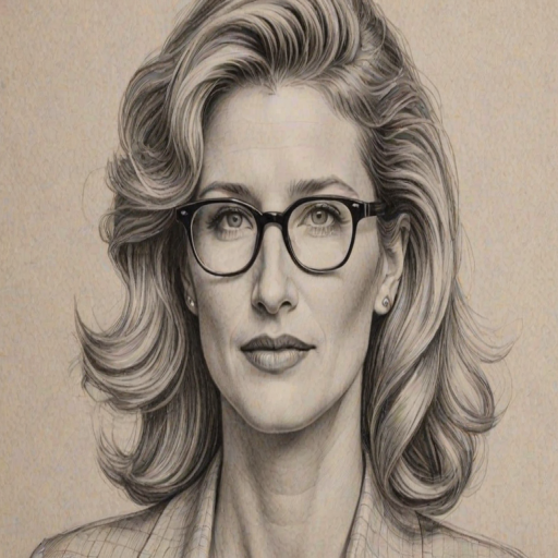 Magnificent Laura Dern, pencil sketch, portrait of Pleasing woman 1945s in glasses, hair style beatnik, outline, clear lines, fine lines, 8k
