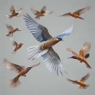 birds flying transparent background