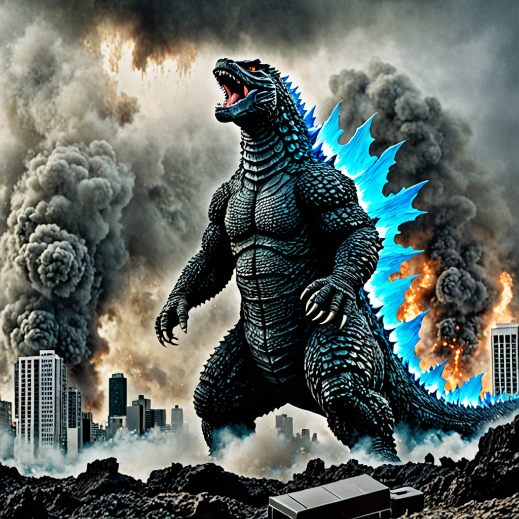 Godzilla in atomic breath