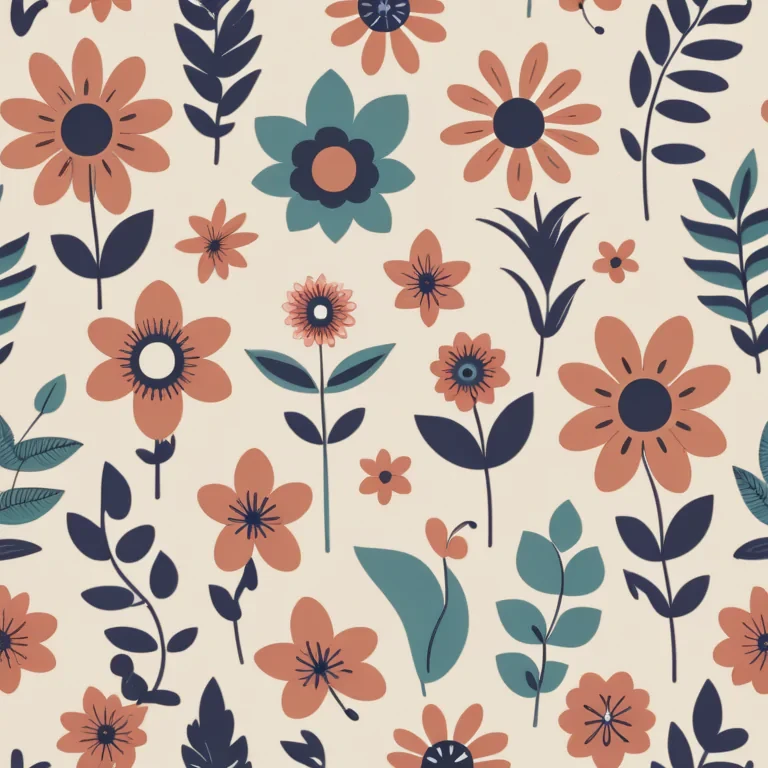retro flowers png