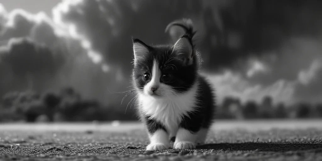 black and white cute