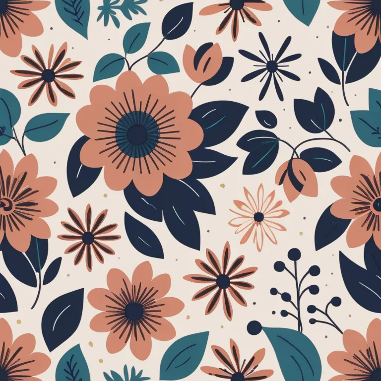 retro flowers png