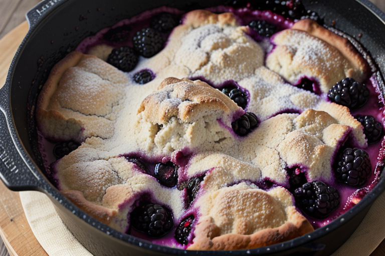 blackberry cobbler in dutch oven
