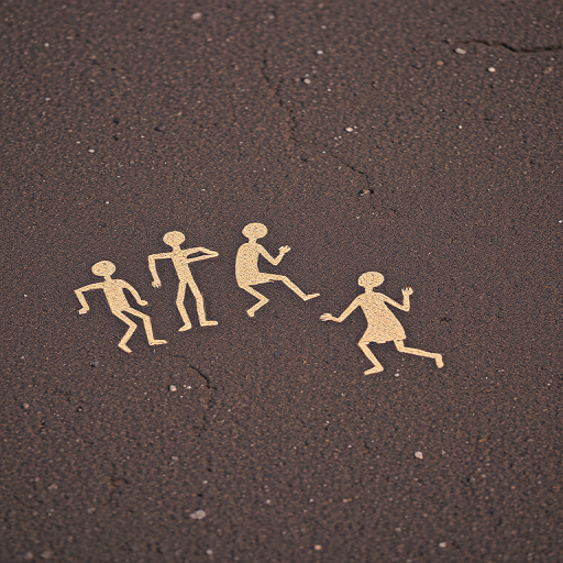 Create an image of ancient petroglyphs on a textured rock surface, using a Canon EOS R5 with a 50mm f/1.2 lens, at aperture f/4, ISO 100, shooting in natural light from a slightly elevated angle to enhance depth and detail.