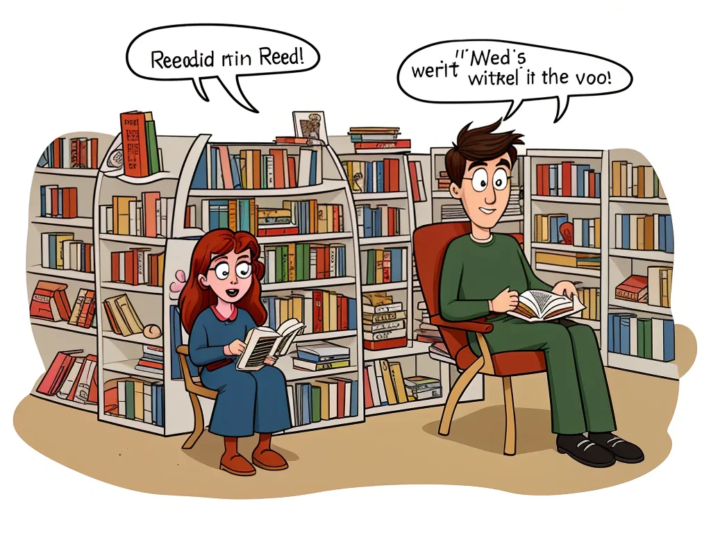 cartoon of reading
