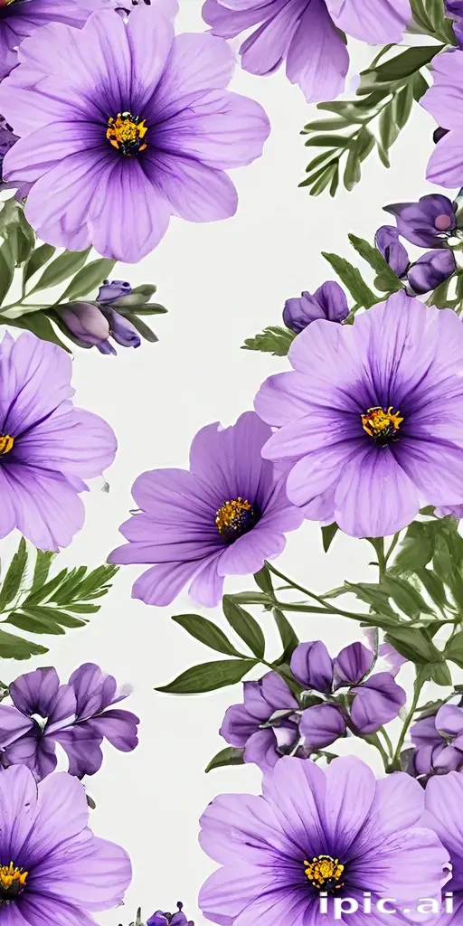 purple flowers transparent background