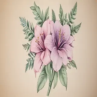 drawings of flowers with color