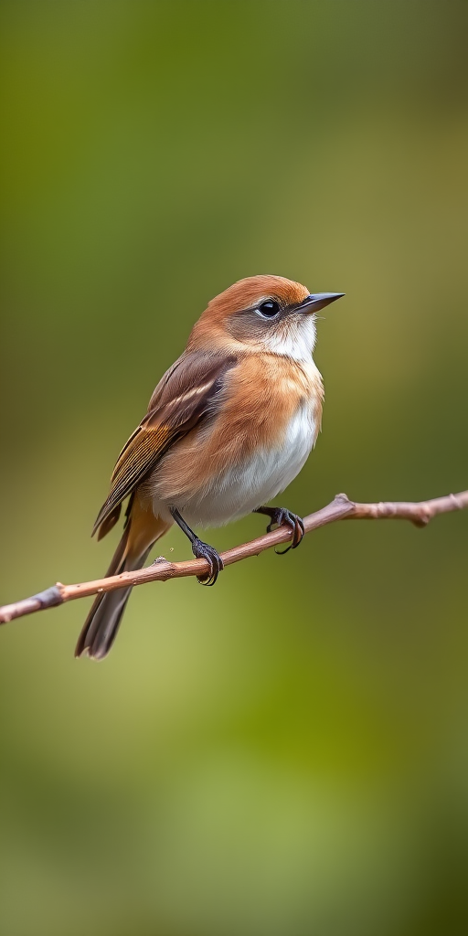 photograph a small brown bird perched on a twig with a blurred background, use a Canon EOS 5D Mark IV, 85mm lens, aperture f/2.8, ISO 200, shutter speed 1/250s, natural light, focus on the bird with a soft bokeh effect.