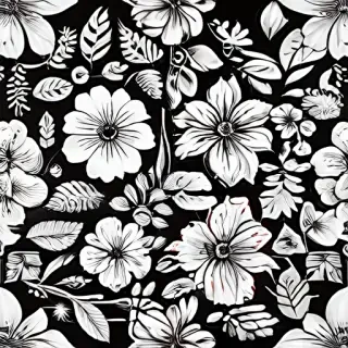 flower clipart black and white