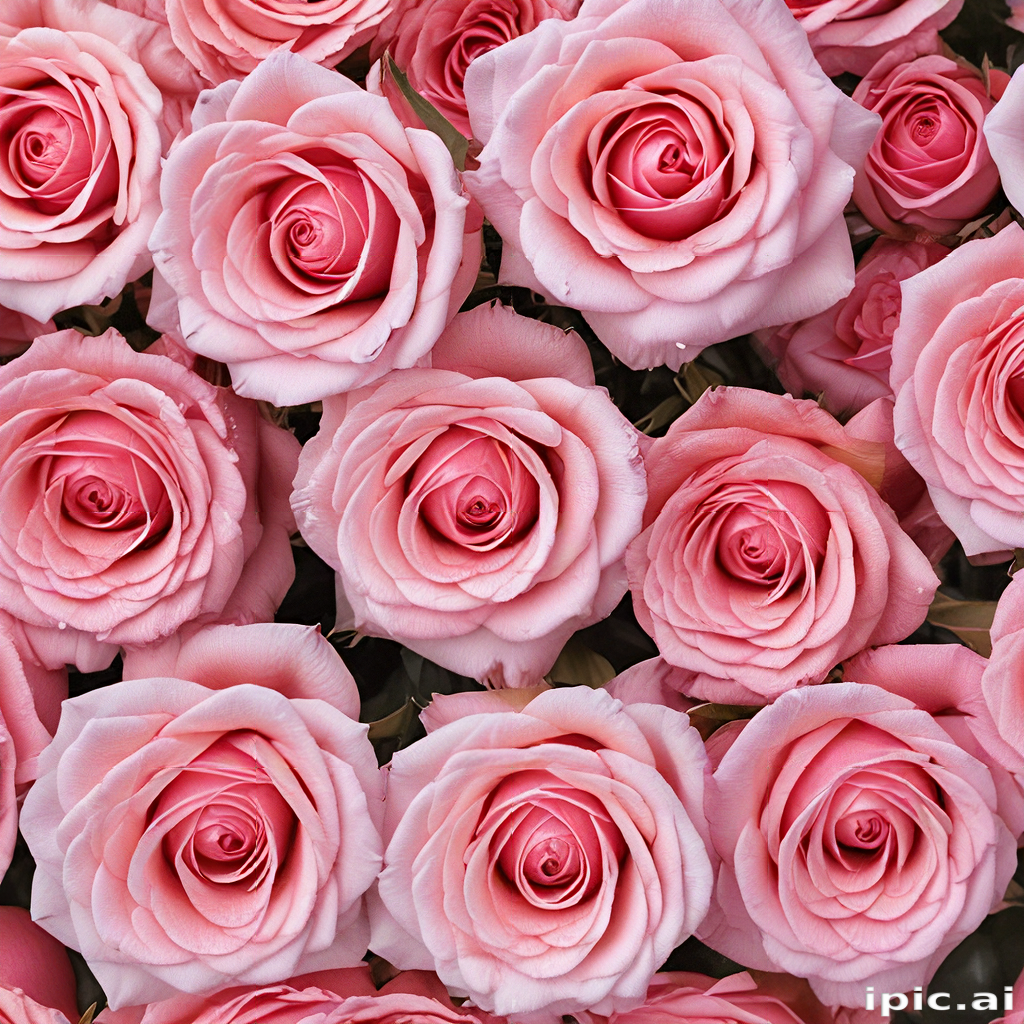 A Lush Arrangement of Beautiful Pink Roses in Full Bloom.