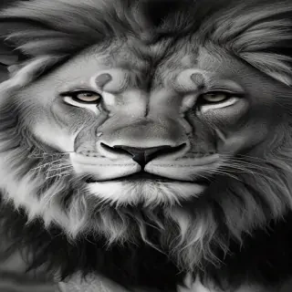 lion black and white