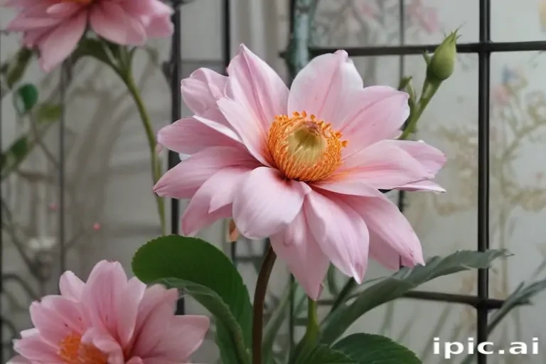 flowers behind glass wallpaper
