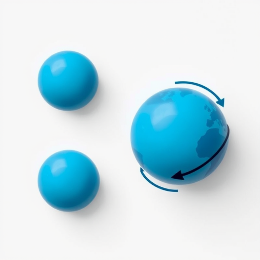 Create an image of three globe icons: the first is a simple blue globe, the second is a blue globe with a dark outline, and the third is a blue globe with a circular arrow around it, captured with a Canon EOS R5, 50mm lens, f/8 aperture, ISO 100, in natural lighting, top-down view, with a clean white background for clarity.