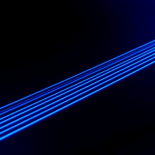 Generate an image of blue lines forming a diagonal pattern on a flat surface, captured with a high-resolution digital camera at f/8 aperture, 1/125 sec shutter speed, ISO 100, in a wide-angle view, using a macro lens for enhanced detail and clarity.