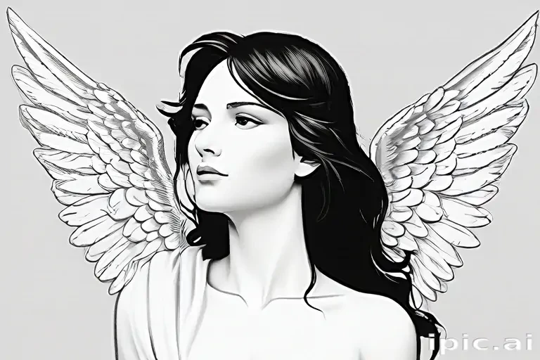 angel clip art black and white