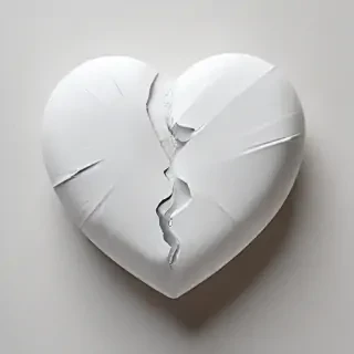 white broken heart