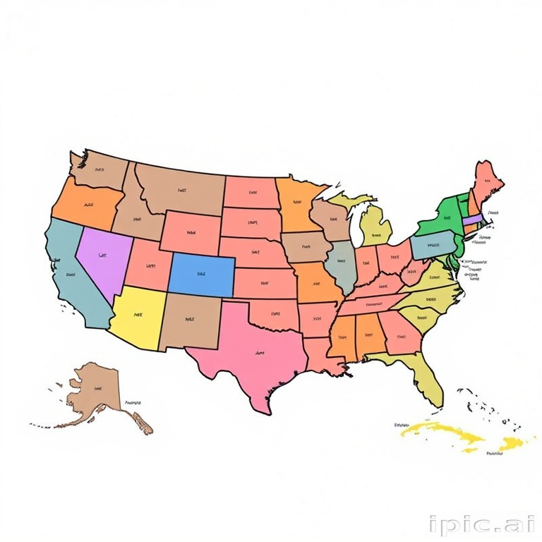 map of usa states