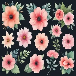 watercolor flowers clipart