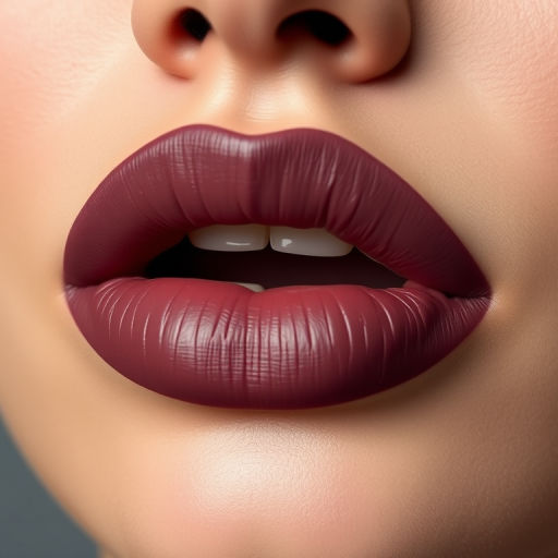 Sultry matte mauve lips, subtly lined for definition, showcasing a natural and effortless beauty, with a soft and velvety texture that enhances the overall allure