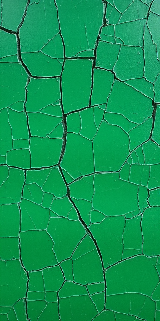 Create a high-resolution image of a cracked green wall texture, using a DSLR camera with a 50mm lens at f/8, ISO 200, and a shutter speed of 1/125s, in a well-lit environment to capture fine details and enhance the overall quality.