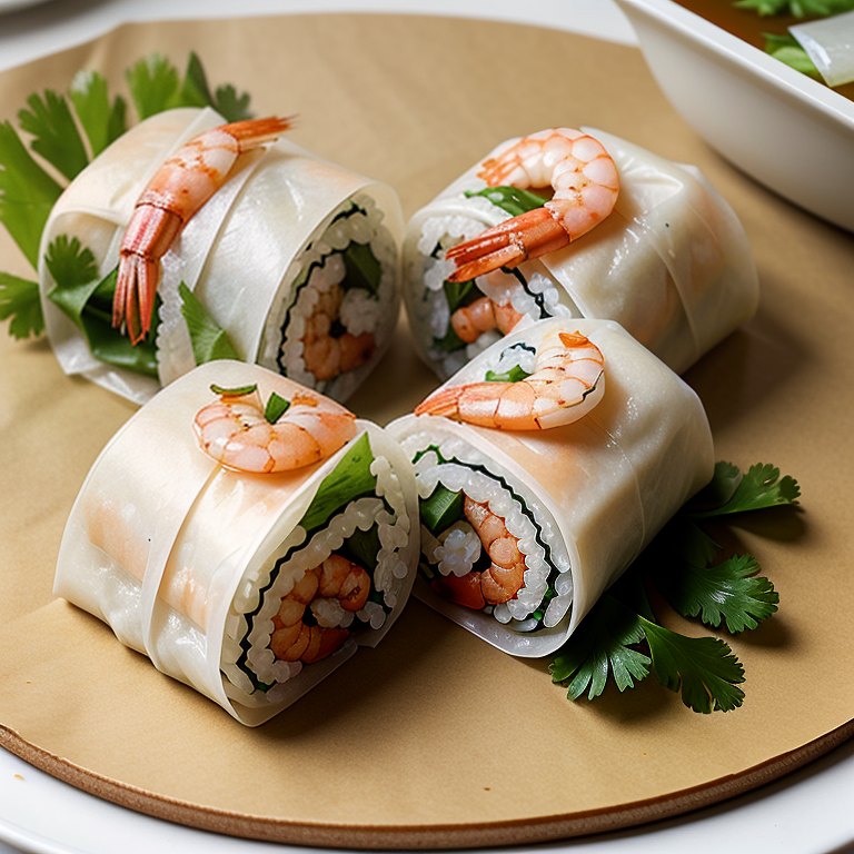 shrimp rolls with rice paper