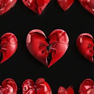 broken heart black background