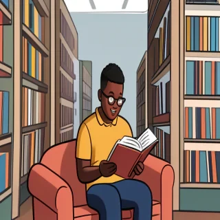 cartoon image of reading