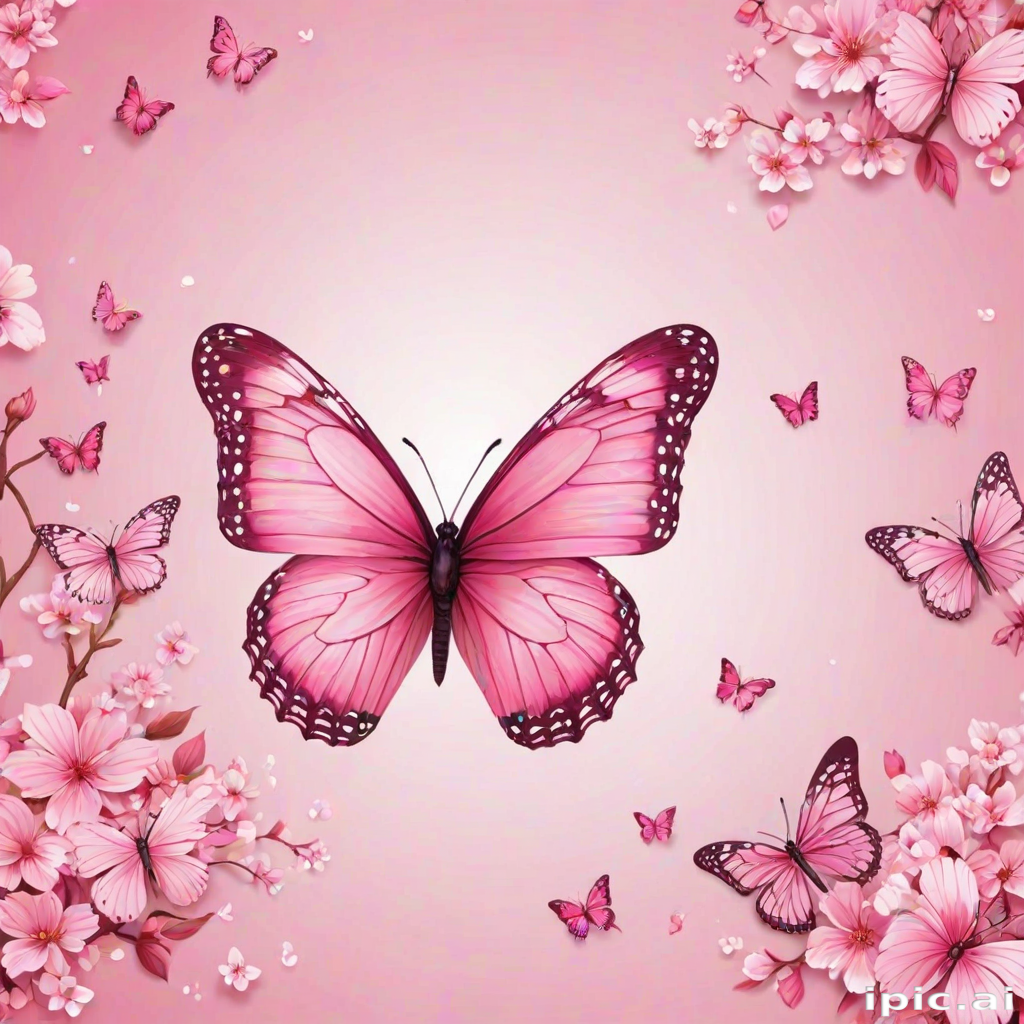 cute pink butterfly wallpaper