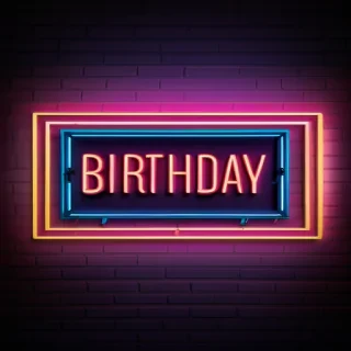 happy birthday neon sign png