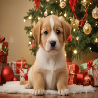 puppy christmas dog wallpaper