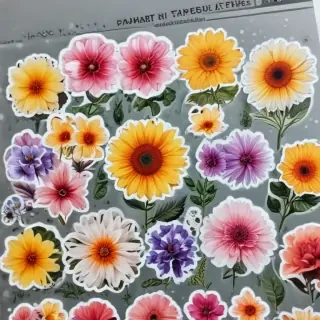 aesthetic flower stickers