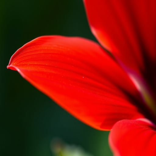 Close-up shot of a vibrant red flower with intricate petal details, using a macro lens, f/2.8 aperture, ISO 100, 1/200s exposure, natural lighting, digital SLR camera.