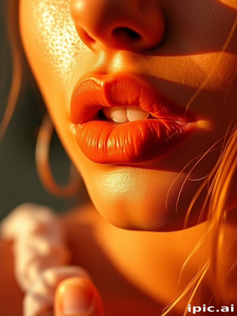 Sun-kissed terracotta lips evoke warmth and earthiness, featuring a creamy matte texture that complements golden-hour lighting