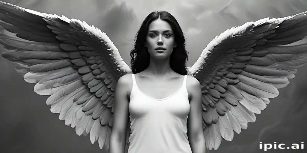 black and white angel