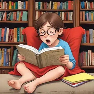 cartoon of reading