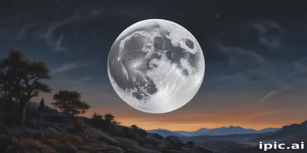 Majestic Full Moon Illuminating the Serene Landscape at Dusk