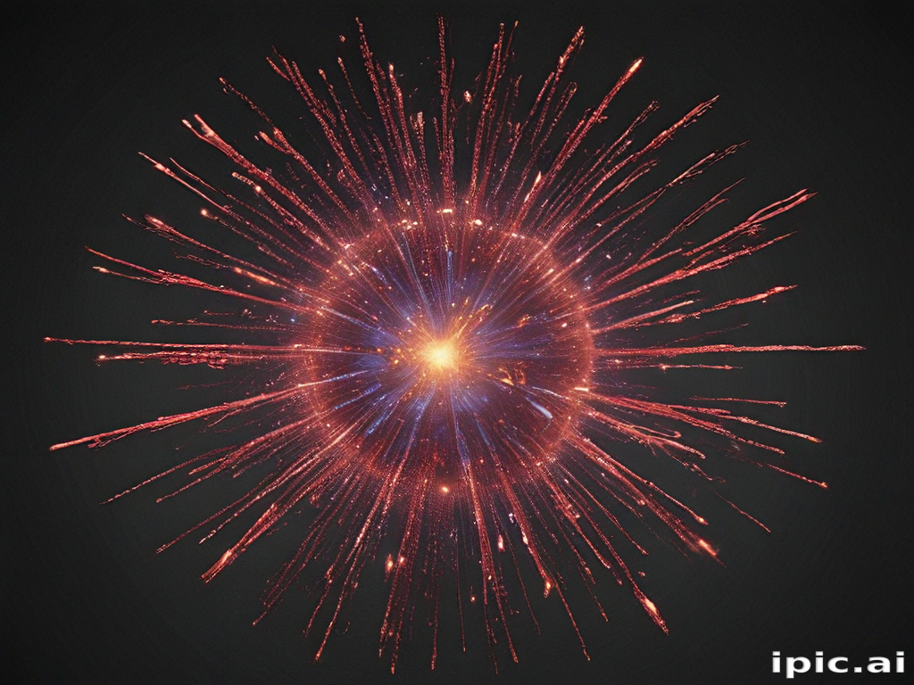 Vibrant Explosion of Colorful Light Radiating from a Central Source