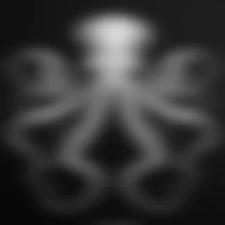 octopus clipart black and white