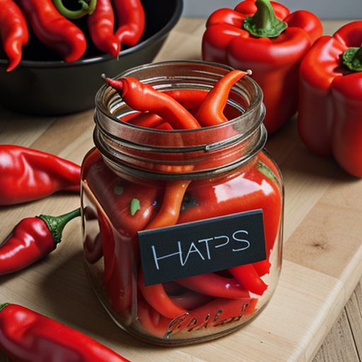 red peppers in a jar