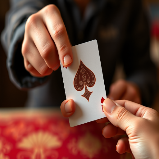 holding card