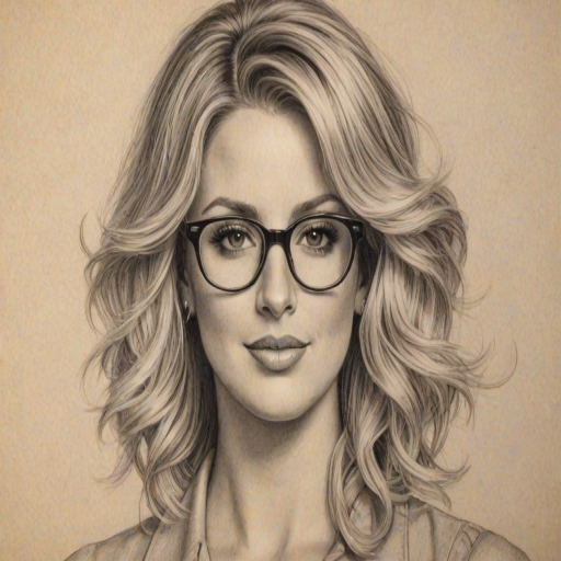 Alluring Kim Zolciak, pencil sketch, portrait of Resplendent woman 1925s in glasses, hair style beatnik, outline, clear lines, fine lines, 8k