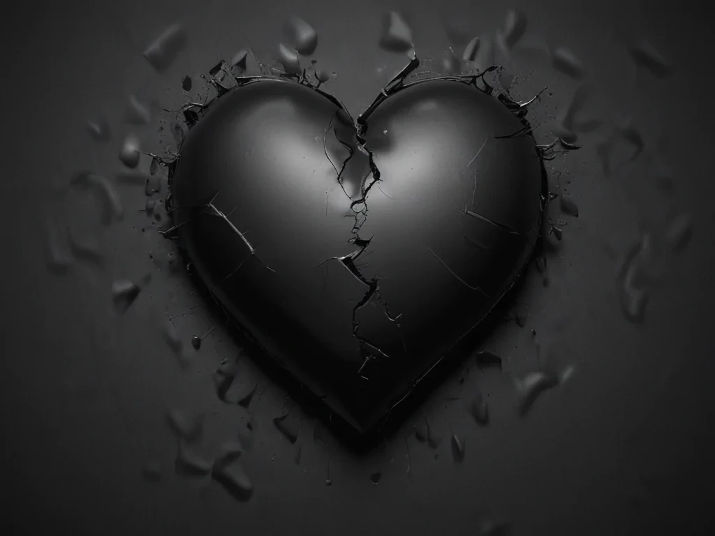 black broken heart
