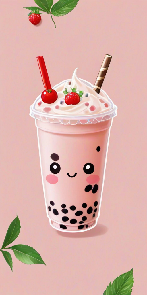 cute boba tea wallpapers