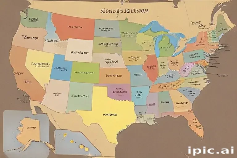 usa map with states