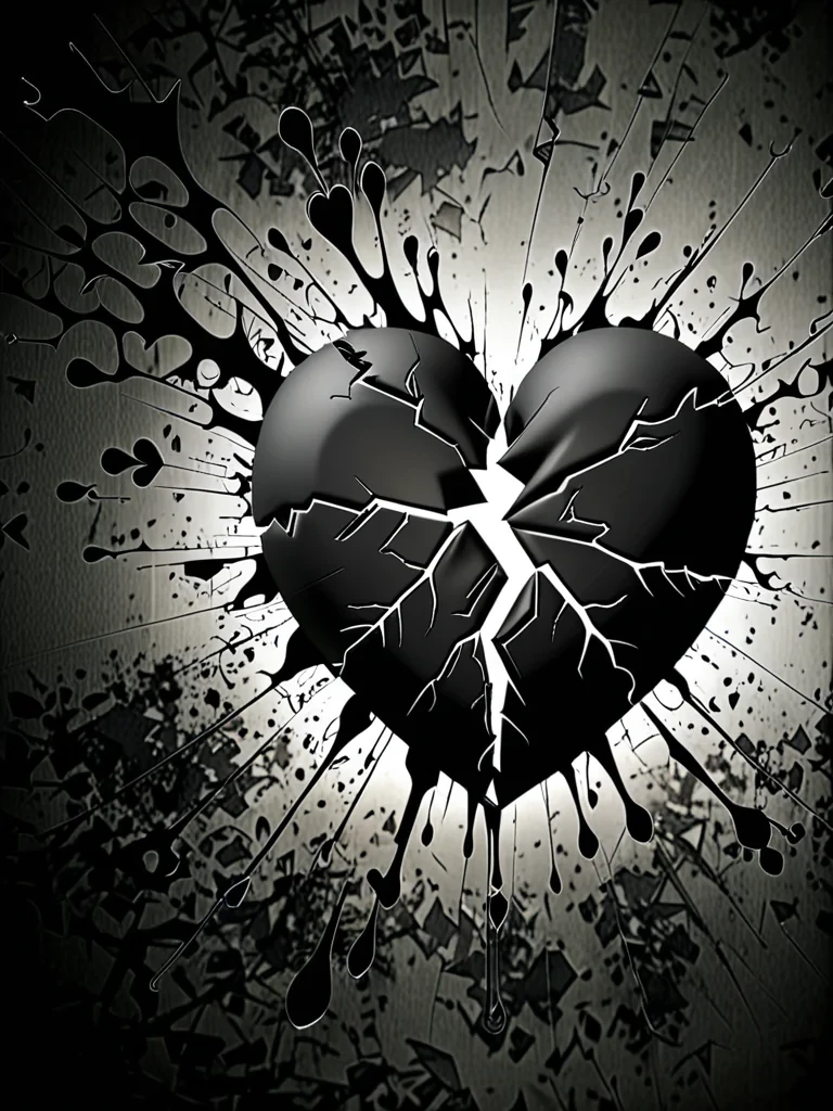 black broken heart wallpaper