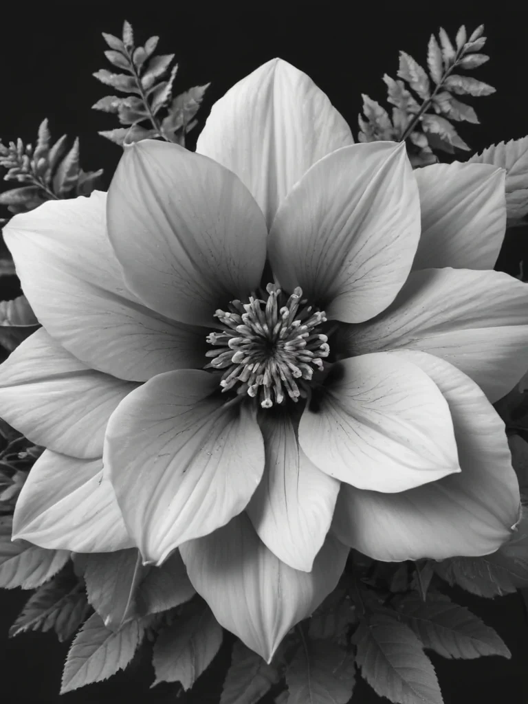 flower clip art black and white