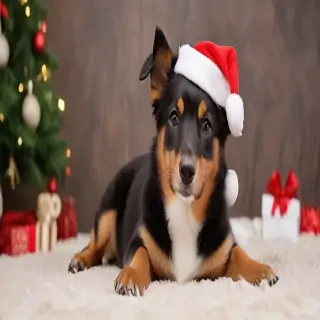 dog christmas background