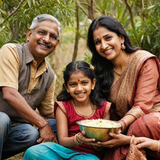 happy indian family